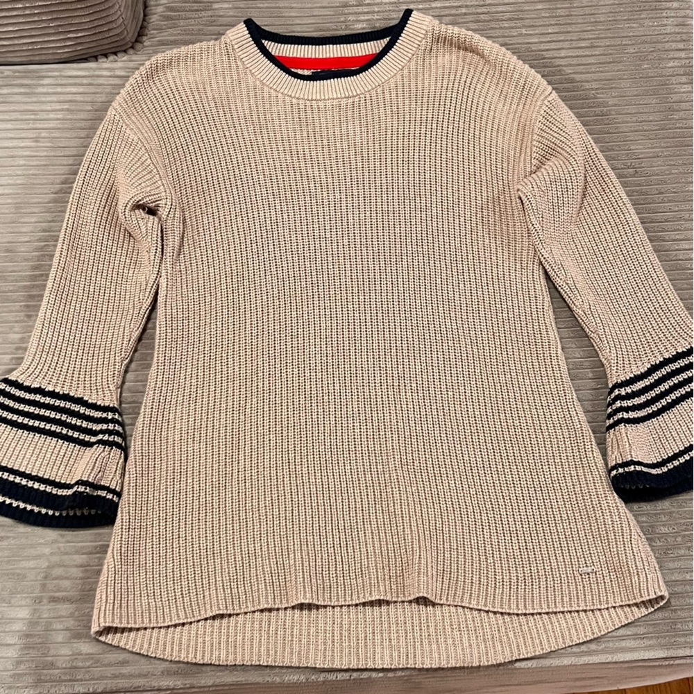 Tommy Hilfiger Beige Sweater with Black Accents